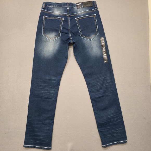 True‎ Luck Men's Stretch Straight Denim Blue Jeans Size 34x33.5 NWT - Picture 5 of 7